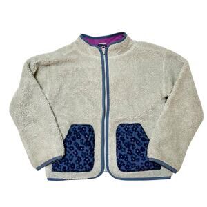 Gap Sherpa Fleece Floral Pocket Jacket Size 8/9